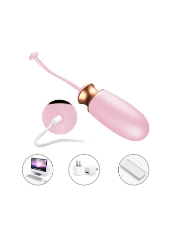 Віброяйце - Vibrating Silicone Love Egg Pink, USB, 10 Function, Heating, Voice Control BOYS of TOYS (397293890)