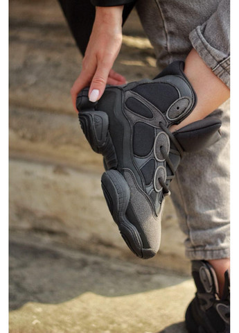 Черные демисезонные кроссовки мужские adidas yeezy boost 500 hight utility black адидас изи буст No Brand