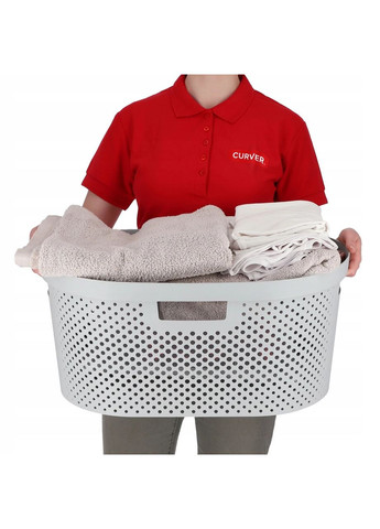 Кошик для білизни пластиковий Knit 40 л (03677) Кремовий Curver (334005392)