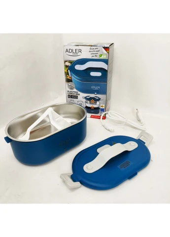 Ланч бокс с подогревом электрический Adler AD 4505 Blue 55 Вт металлический для еды с крышкой 0.8л 220В No Brand (385289514)