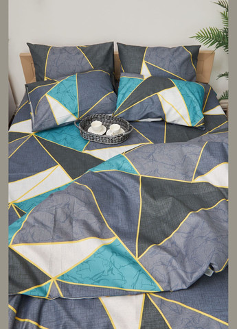 Комплект постельного белья семейный 160х220х2 наволочки 2х70х70 Микросатин Premium (MS-820001490) Moon&Star Triangles (285716711)
