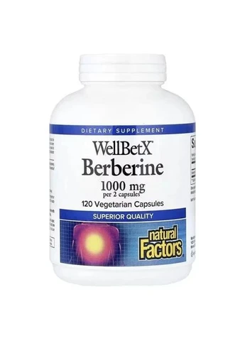 Берберин WellBetX Berberine 500 мг 120 капсул Natural Factors (361115862)