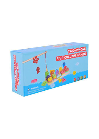 Деревянный набор: пирамидка и магнитная рыбалка, 17,5×7,4×4 см - No Brand C9425 (371927765)