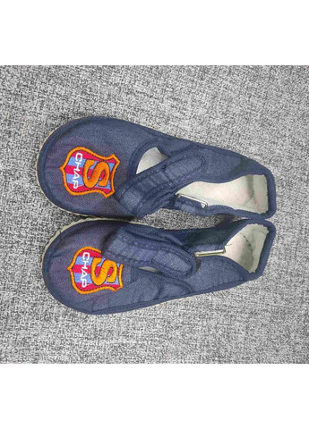 Синие комфортные детские домашние тапочки для мальчика с текстильным верхом No Brand