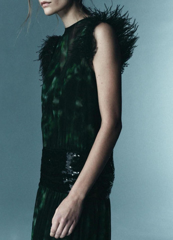 Комбинированное платье Zara градиентное ("омбре")