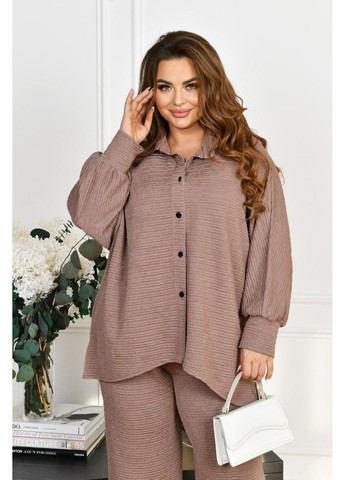 Костюм весенний, из жатого льна Код ФЛ-3772, мокко, размер 60-62 No Brand (355469580)