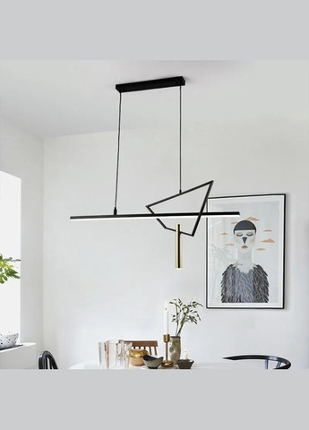 Люстра світлодіодна підвісна LED світильник для квартири на стелю лед 27175 Чорний 60-150х15х120 см. Sunnysky (364753200)