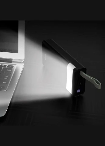 Аккумулятор портативный с лампой LED Display Powerful desk lamp 30000mAh J73 черный Hoco (279554575)