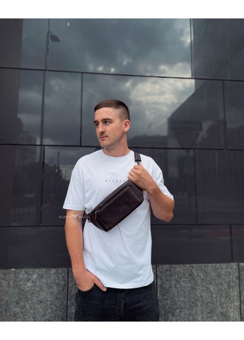 Сумка-бананка із гладкої шкіри 13х16х3 см No Brand (289363063)