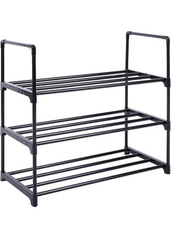 Полка для обуви металлическая 3 уровня 60×30×55 см Черная Eco Fabric (368779008)