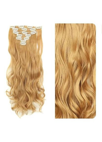 Волосся треси на заколках накладне хвилясте руде (16ZAK-W27) No Brand (355802253)