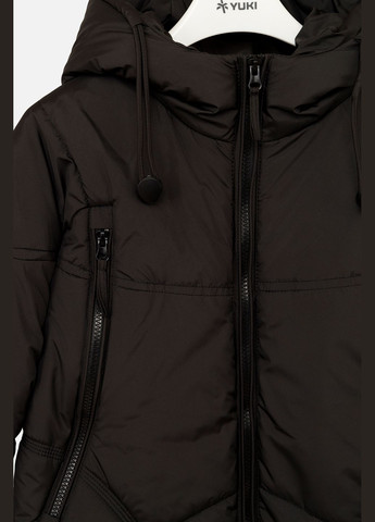 Чорна демісезонна куртка для дівчинки колір чорний цб-00267390 CHUNXU