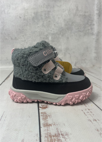 Черевики зимові дитячі на дівчинку Рожево-сірий (033) Clibee (369569775)