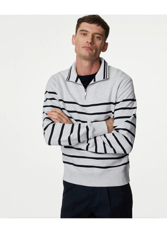 Серый демисезонный мужской хлопковый джемпер (57177) s серый M&S