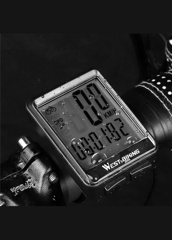 Велокомпьютер 0702054 с подсветкой беспроводной спидометр West Biking (326807043)