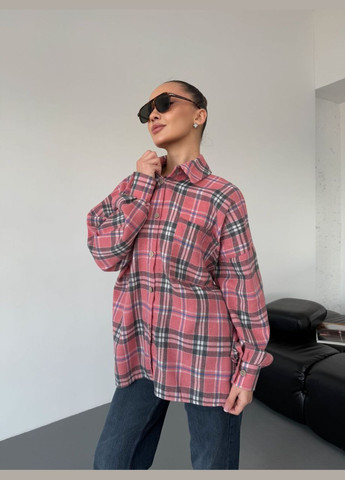 Розовая кэжуал, повседневный рубашка в клетку No Brand