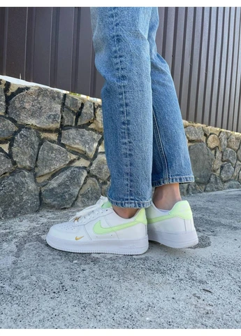 Цветные летние кроссовки nike air force 1 mini swoosh lime light найк аир форс 1 No Brand