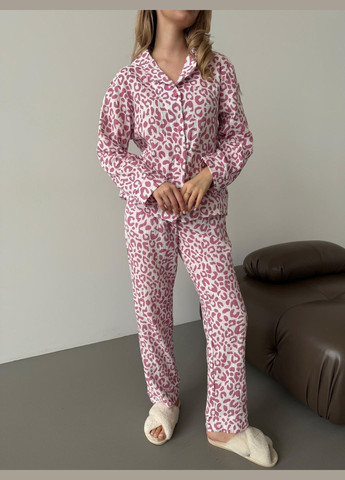 Белая всесезон стильный домашний костюм-пижамка из муслина рубашка + брюки Vakko