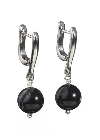 Сережки з чорним агатом 5196 LeBijou (367580647)