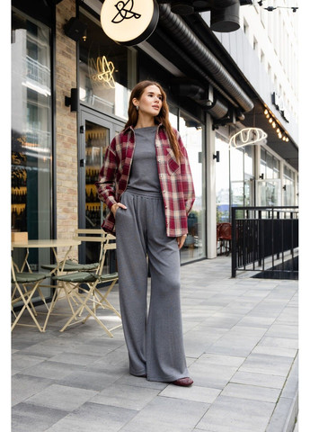 Сорочка картата тепла бордо Bessa (364303136)