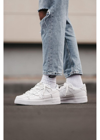 КРОСІВКИ ЖІНОЧІ NIKE AIR FORCE 1 WHITE V2 НАЙК АІР ФОРС 1 ПРЕМІУМ No Brand білі демісезони (367171532)