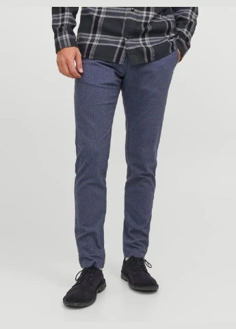 Брюки демісезон,темно-синій в чорні візерунки,JACK&JONES Jack & Jones (280913112)