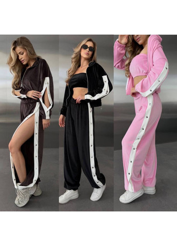 Жіночий велюровий костюм- трійка No Brand (370032286)