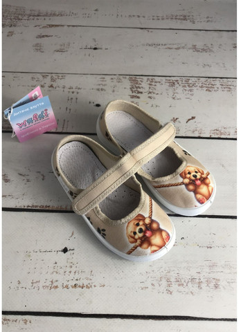 Бежевые тапочки детские текстильные для девочек бежевый (221) Waldi