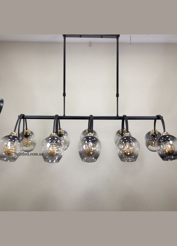 Чорна люстра планка на 10 ламп Molecule (52-L7915-10 BK+BK) No Brand (370069552)