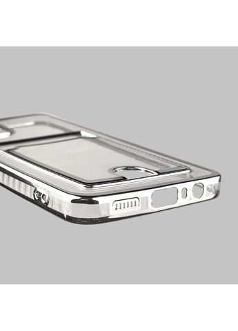 Чехол для Galaxy A06 (SM-A065) с серебряной окантовкой с карманом для карт на самсунг а06 серебряный Samsung (366019006)