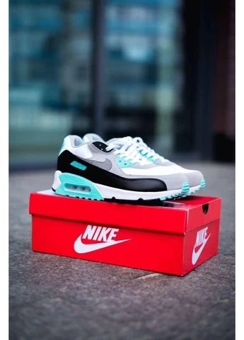 КРОССОВКИ ЖЕНСКИЕ NIKE AIR MAX 90 GREY GREEN BLACK НАЙК АИР МАКС 90 ЧЕРНЫЕ No Brand чёрные демисезоны (391929246)