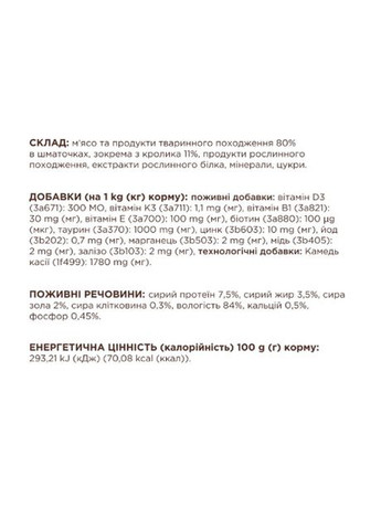 Вологий корм для котів c кроликом у желе 85 г B5610111 Club 4 Paws (323224522)