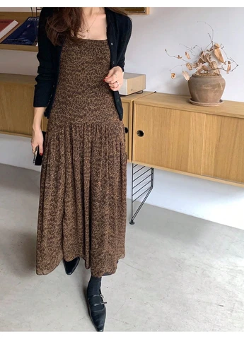 Кавова сукня SHEIN однотонна