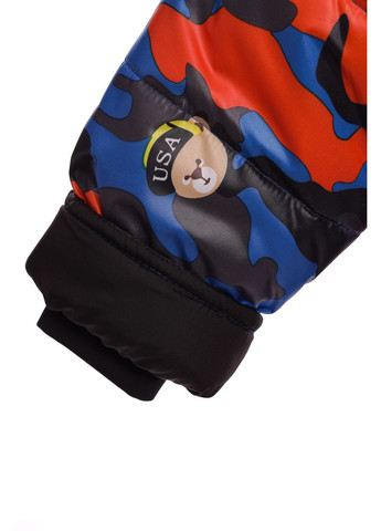 Синій зимній комбінезон для хлопчика на холлофайбері з принтом ведмедика стиль синій 92 см (35457) BABYKROHA