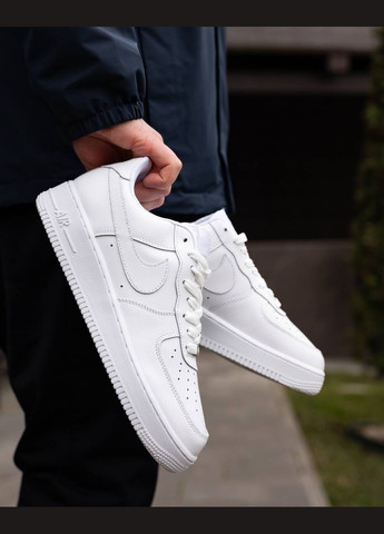 Белые всесезонные кроссовки Vakko Nike Air Force 1 07 Leather White