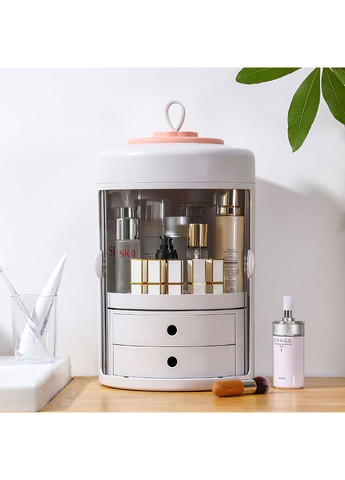 Настільний бокс органайзер-підставка для косметики на 4 секції з портативним дорожнім кейсом Best (360867077)