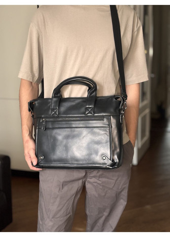 Сумка мужская 14067 с ручками Черная Vintage (331910787)