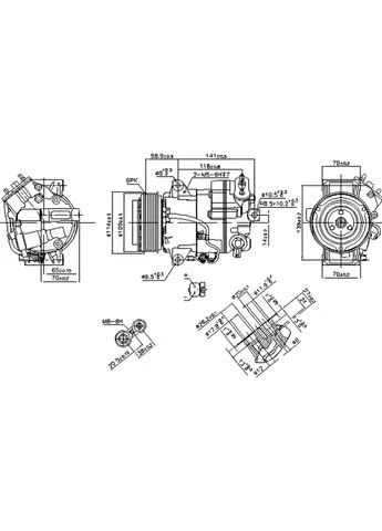 Компрессор кондиционера OPEL CASCADA (13-) 2.0 CDTI | VAUXHALL ZAFIRA C (11-) 2.0 CDTI | Nissens (368133272)