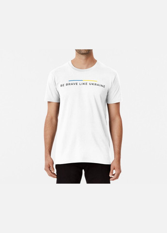 Біла чоловіча патріотична футболка з принтом be brave like ukraine Stedman