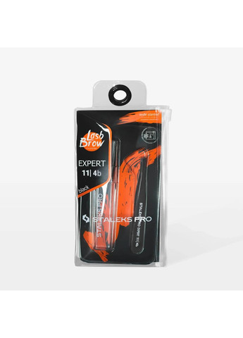 Пинцет для бровей EXPERT 11 TYPE 4 (узкие скошенные кромки), черный TE-11/4b Staleks (372689268)