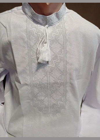 Белая дизайнерская мужская белая вышиванка с белой вышивкой и длинным рукавом украинатд 48-60 размеры домотканая узор украинская символика прямой домотканное полотно (313099980)