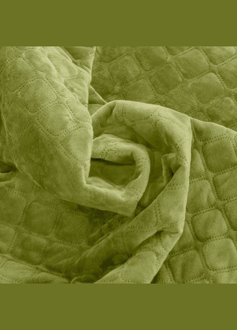 Покрывало Велюровое мягкое Салатовое размер 220х240 см ромб/круглый ТЕП (323645264)