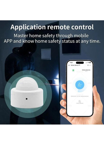 ZigBee3.0 мини PIR-датчик движения iHseno/Tuya, углы 120° до 5м, батарея CR2450 China (354827635)