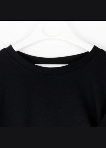 Черная демисезонная лонгслив подростковый с принтоваными рукавами dexter's