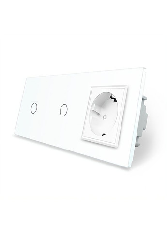 Умный сенсорный проходной/перекрестный выключатель 2 сенсора (1-1) 1 розетка стекло (VL-C701SZ/C701SZ/C7C1EU-11) Livolo (371777295)