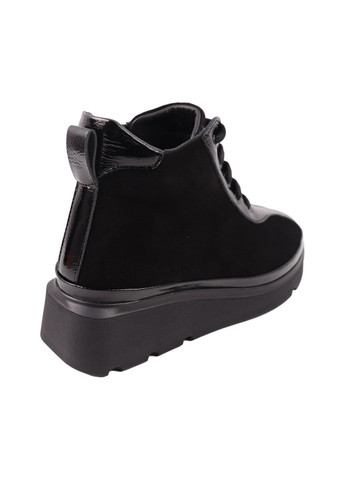 ботинки женские черные натуральная замша EuroModa