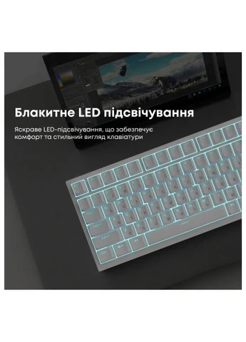 Клавиатура (AK820-R-W) UA White Ajazz AK820 Red Switch USB-C UA White (396103727)