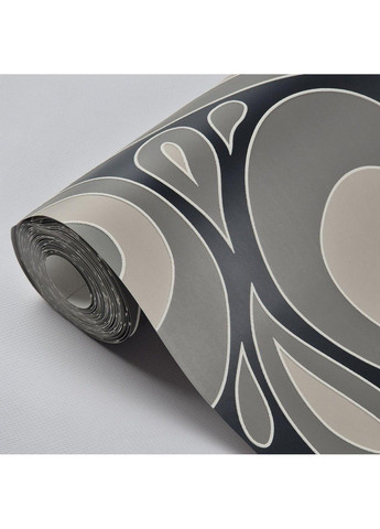 Обои виниловые на флизелине 0.53 × 10.05 м 57202, темно-серые с бежевым для спальни, гостиной, коридора MARBURG (368895730)