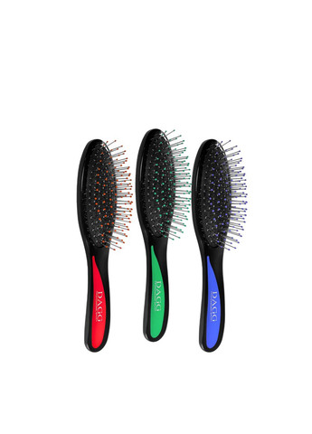 Щетка для волос массажная с железными зубчиками 8581 SH зеленая DAGG (302728170)