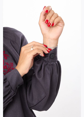 Тёмно-серая вышиванка женская (p-17503) Носи своє узор орнамент (341491624)